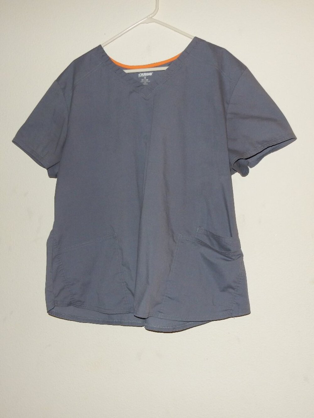 Scrubstar women's plus 3xl gray scrub top short sleeve EUC!! nurse medical XXXL